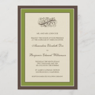 Simply Elegant Wedding Invitation (olive)
