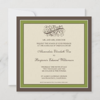Simply Elegant Wedding Invitation (olive)