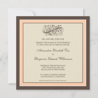 Simply Elegant Wedding Invitation (peach)