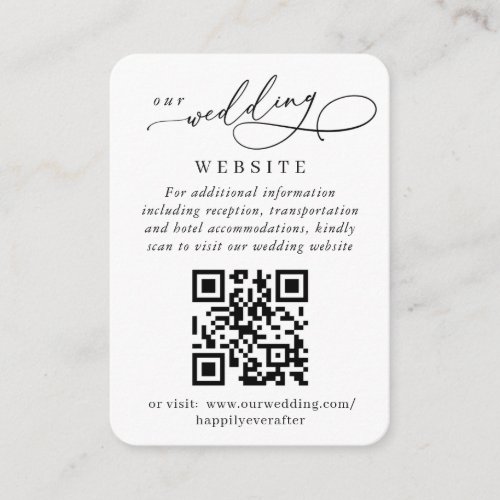 Simply Elegant Wedding QR Code Simple Details Enclosure Card