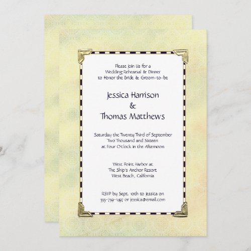 Simply Elegant Wedding Rehearsal Dinner Invitation