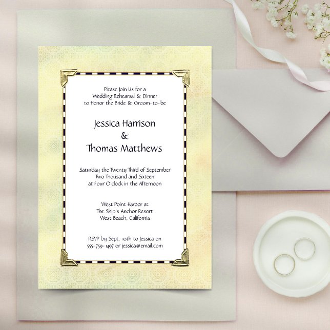 Simply Elegant Wedding Rehearsal Dinner Invitation (Creator Uploaded)