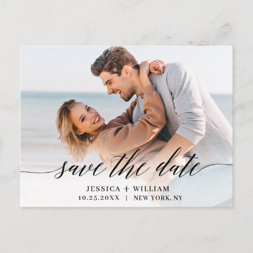 Simply Elegant Wedding Save the Date Photo Announcement Postcard