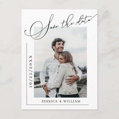 Simply Elegant Wedding Save the Date Photo  Announcement Postcard