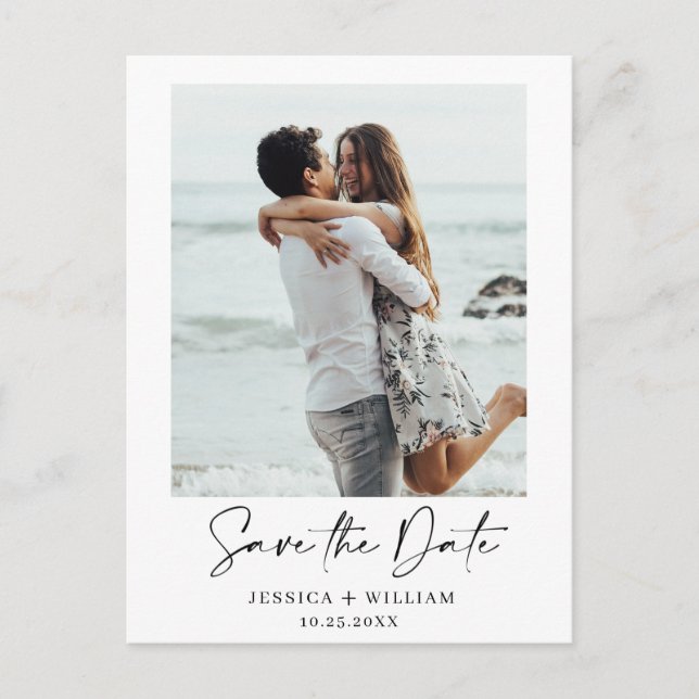 Simply Elegant Wedding Save the Date Photo Announcement Postcard (Front)