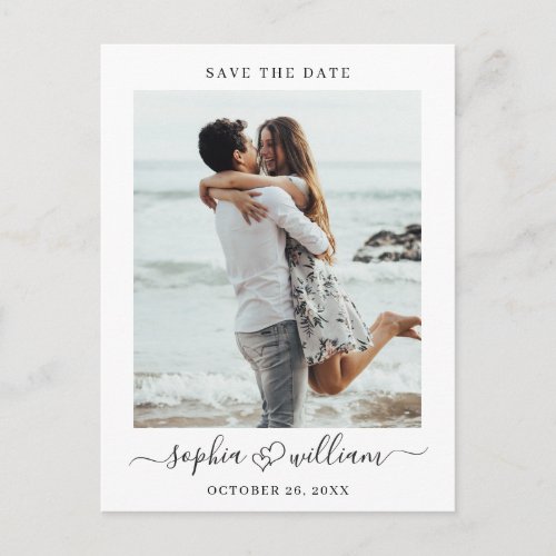 Simply Elegant Wedding Save the Date Photo Postcard