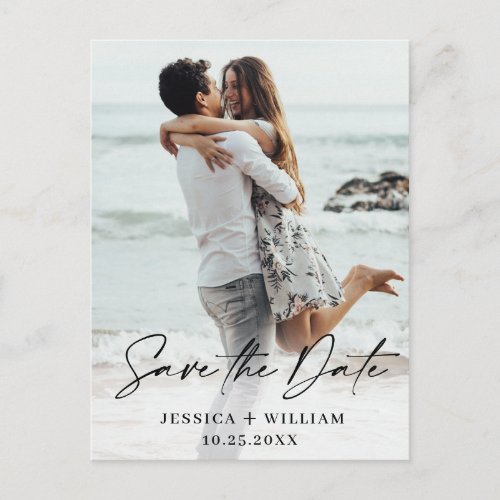 Simply Elegant Wedding Save the Date Photo Postcard