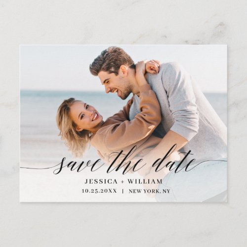 Simply Elegant Wedding Save the Date Photo Postcard