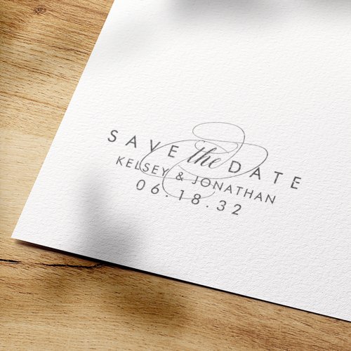 Simply Elegant Wedding Save the Date Self_inking Stamp