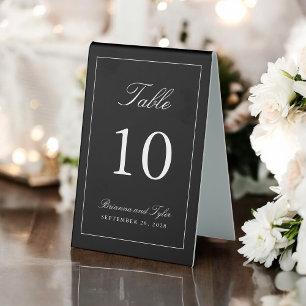 Simply Elegant Wedding Table Number Tent