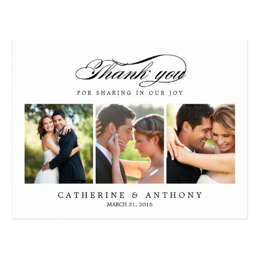 Simply Elegant Wedding Thank You Card - White | Zazzle