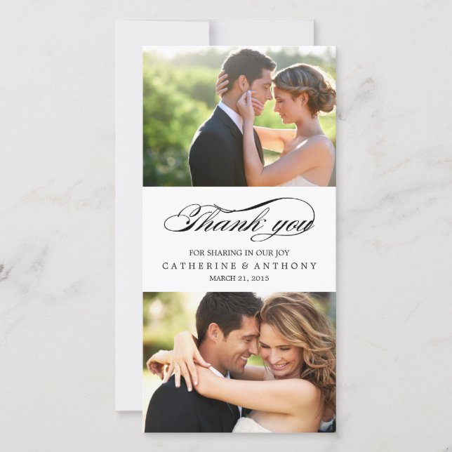 Simply Elegant Wedding Thank You - White (Front)