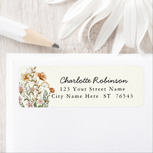 Simply Elegant Wildflower Floral Return Address La Label