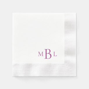 Simply Elegant Wine Monogram Coined Cocktail  Napkins