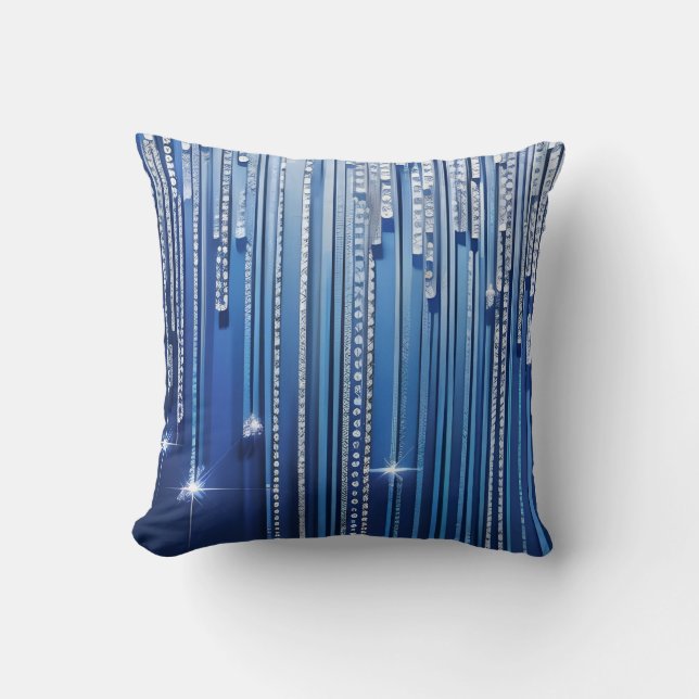 Simply Enspired Blue Shimmery  Throw Pillow (Front)