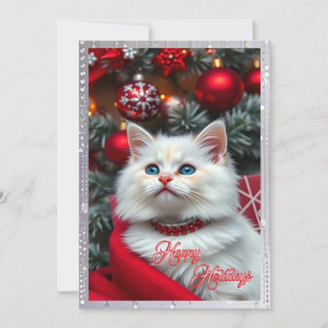 Simply Enspired Catlovers Christmas Happy Holiday Card (Front)