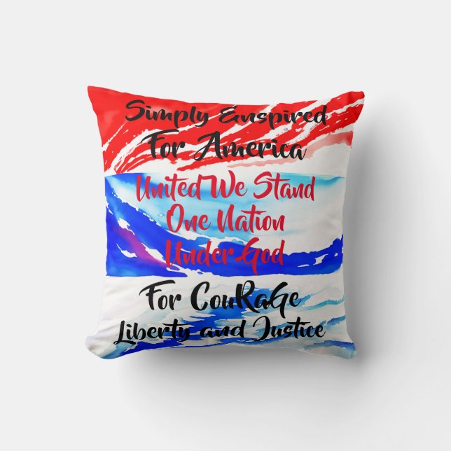 Simply Enspired For America Customizable Throw Pillow (Front)