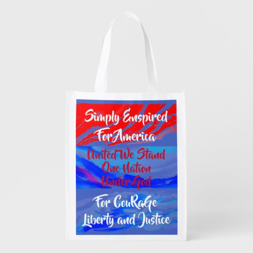 Simply Enspired For America One Nation Customize Grocery Bag