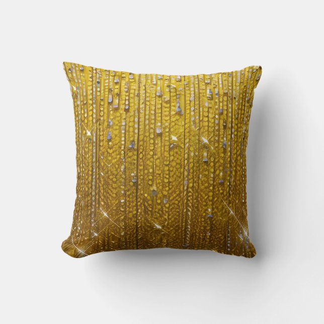 Simply Enspired Golden Shimmery  Throw Pillow (Front)