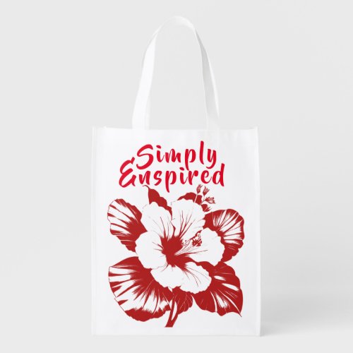 Simply Enspired Hibiscus Customize Reusable Grocery Bag