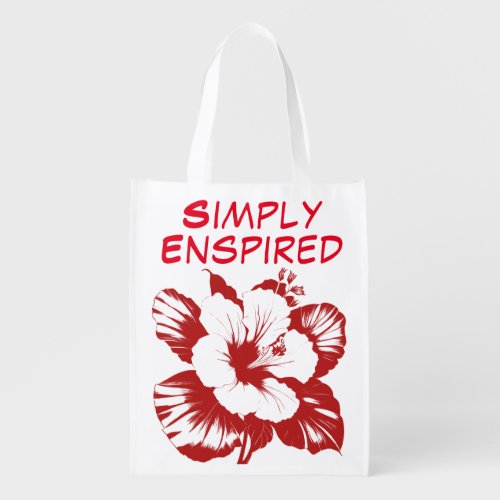 Simply Enspired Hibiscus Reusable Grocery Bag