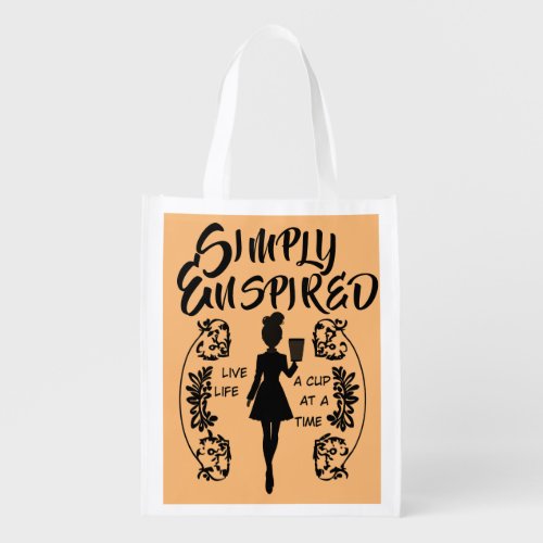 Simply Enspired Live Life A Cup at a Time Grocery Bag