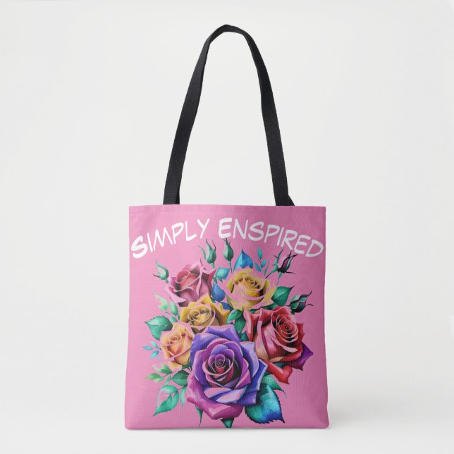 Simply Enspired water color Roses Tote bag (Front)