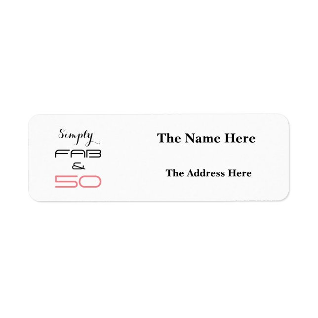 Simply FAB & Fifty Birthday - Return Address Label (Front)