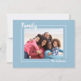 Simply Family Blue Pastel Photo Holiday Card