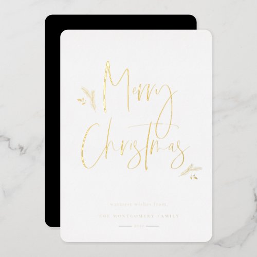 Simply Festive Script Foil Holiday Card