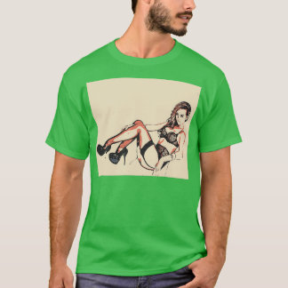 Simply fit beautiful girl in lingerie T-Shirt