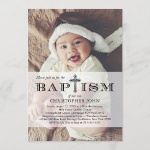 Simply Full Photo Baptism Invitation