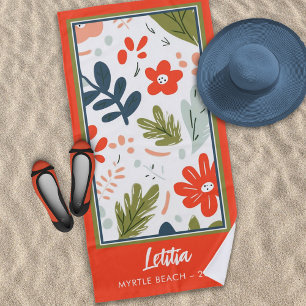 Simply Fun Floral Design Beach Towel