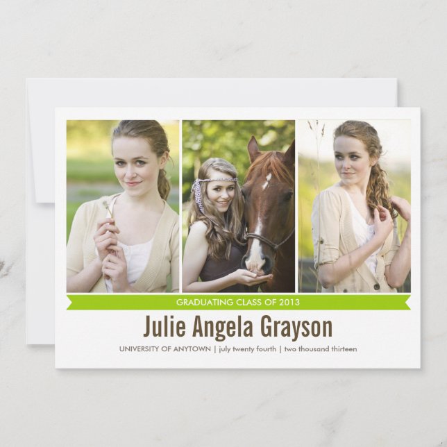 Simply Genius 4 Photo Graduation Announcement (Front)