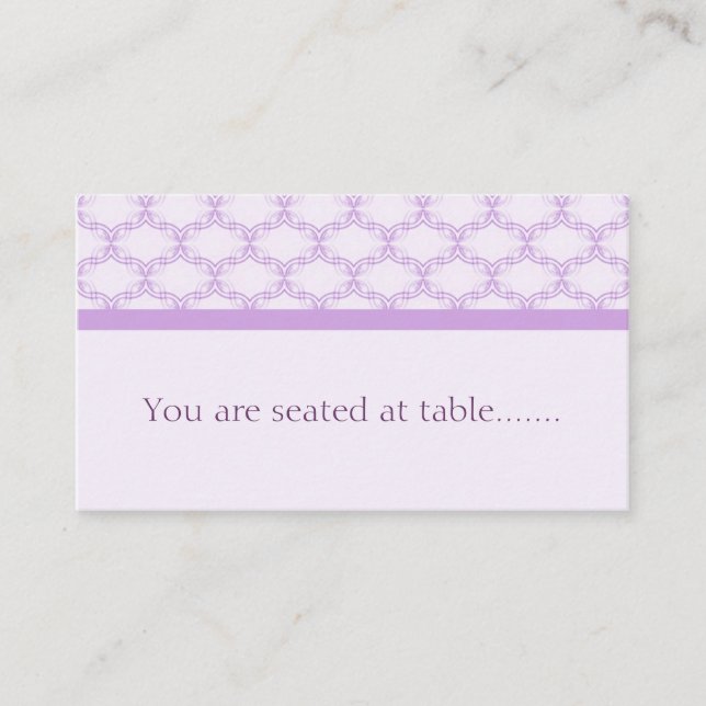 Simply Glamourous Wedding Placecard, Lavender Place Card (Front)