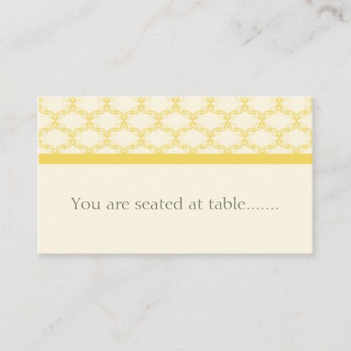 Simply Glamourous Wedding Placecard, Yellow Business Card