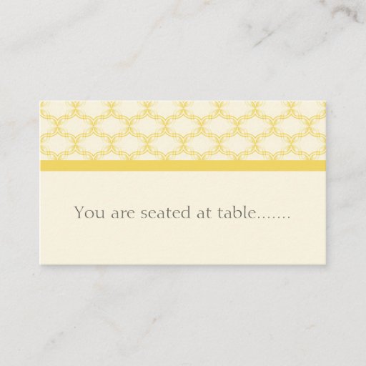 Customizable Simply Glamourous Wedding Placecard, Yellow Business Card