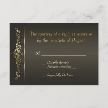 Simply Gold Rsvp Card by SERENITYnFAITH at Zazzle