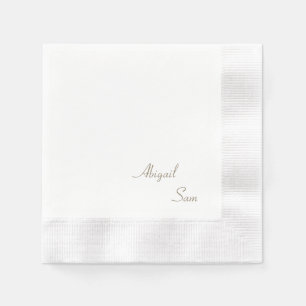 Simply Gold Text Elegant Wedding Coined Cocktail Napkins