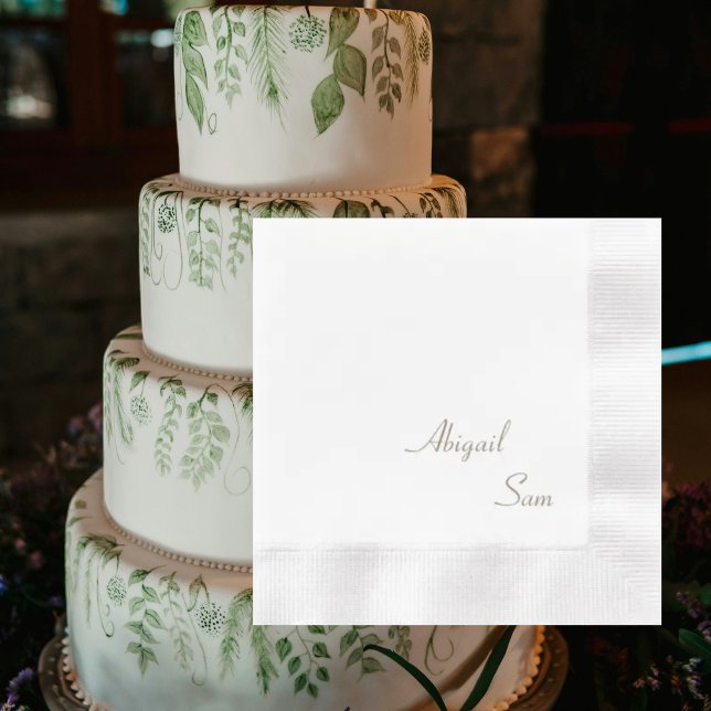 Simply Gold Text Elegant Wedding Coined Cocktail Napkins (Creator Uploaded)