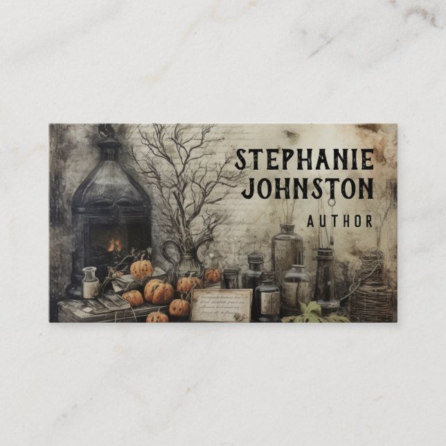 Simply Gothic Dark Horror Witchy Style Personal Calling Card (Front)