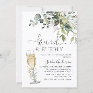 Simply Greenery Eucalyptus Brunch & Bubbly Invitation