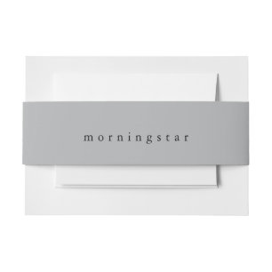Simply Grey Last Name Invitation Belly Band