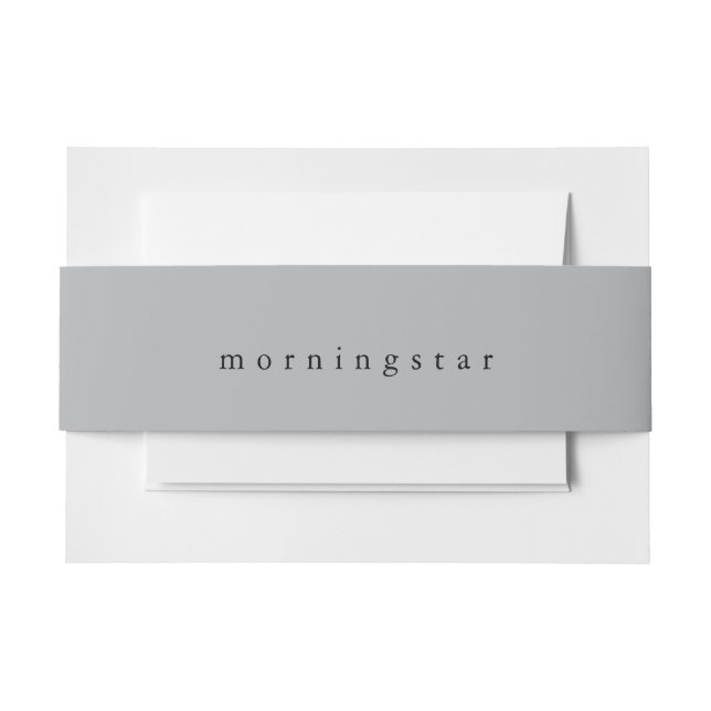Simply Grey Last Name  Invitation Belly Band (Front Example)