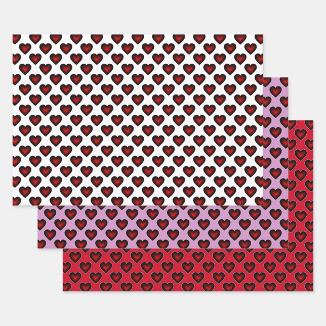 Simply Hearts Collection Wrapping Paper Sheets (Set)