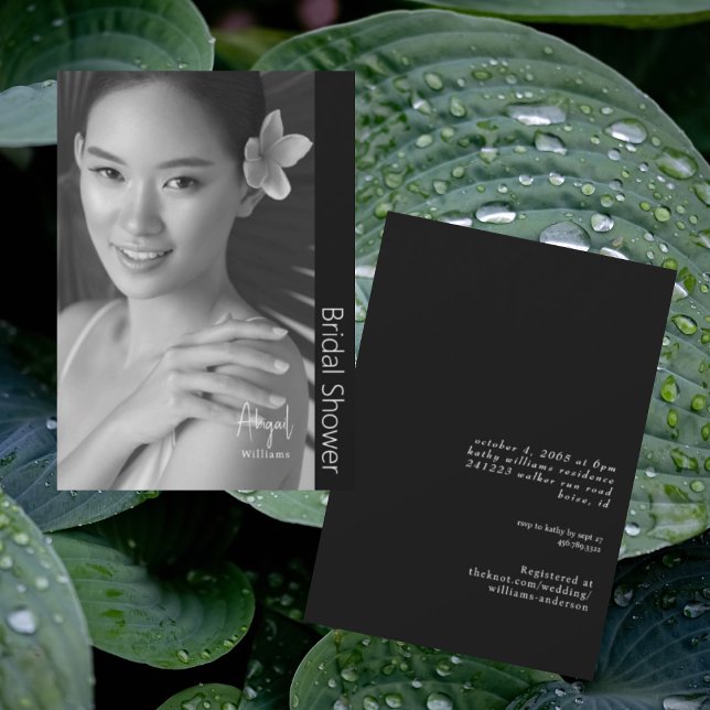 Simply Her Modern Bride B/W Photo Bridal Shower Invitation (Creator Uploaded)