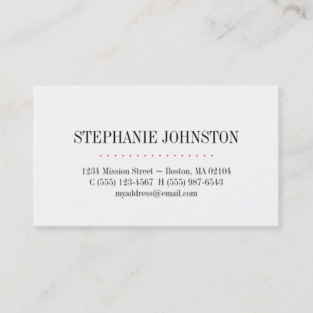 Simply high fashion red stripe personal calling business card (Front)