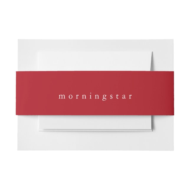 Simply Holiday Red Last Name  Invitation Belly Band (Front Example)