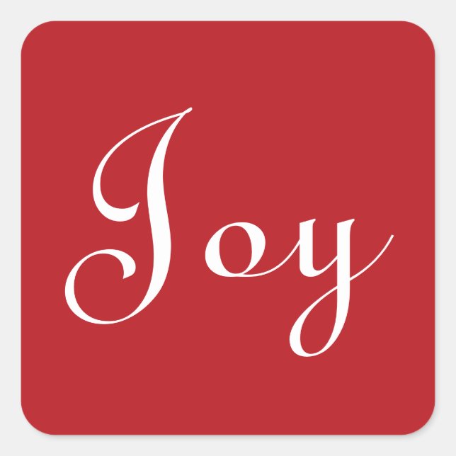 Simply JOY script holiday red inspirational tag (Front)