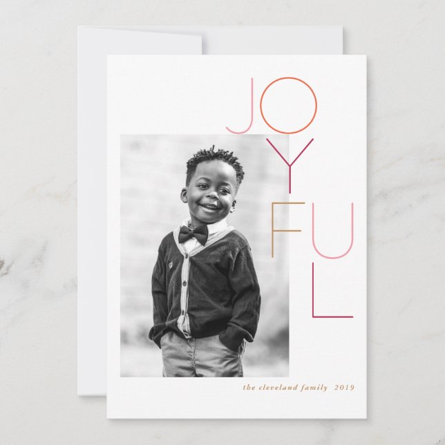 Simply Joyful Holiday Photo Card (Front)